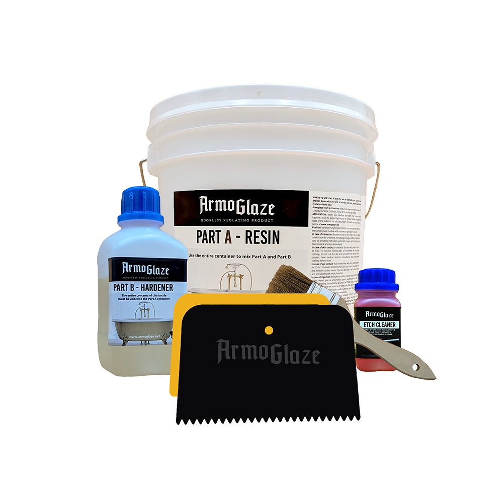 Armoglaze Bathtub Refinishing Kit Easy Pour-On Made In USA